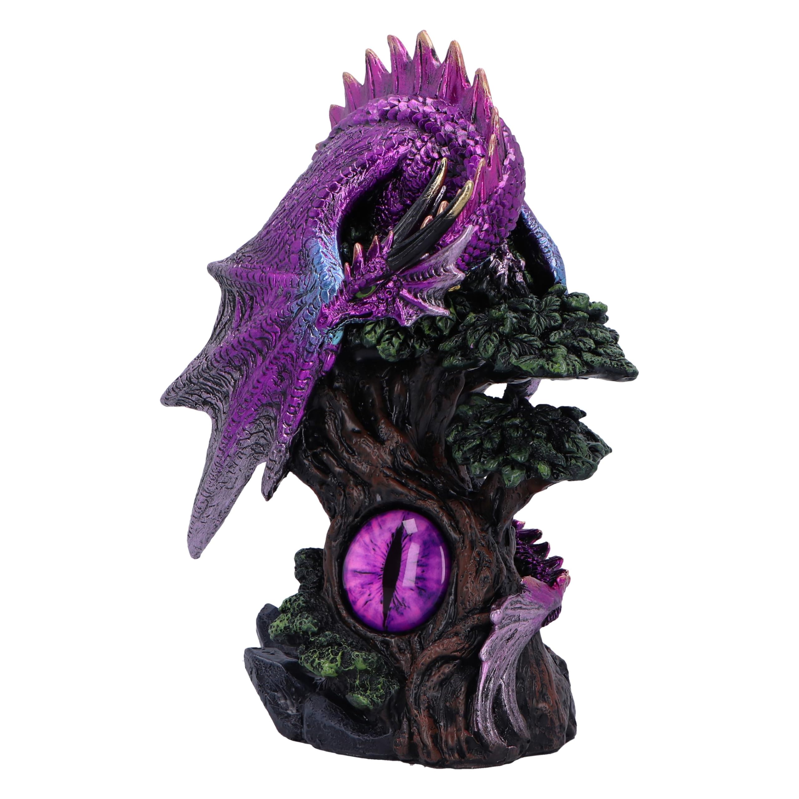 Nemesis Now Draconic Sigil 17,5 cm, hars, blauw, blauwe draak op grafsteen figuur, glinsterende blauwe draak ornament, verzamelbare draak
