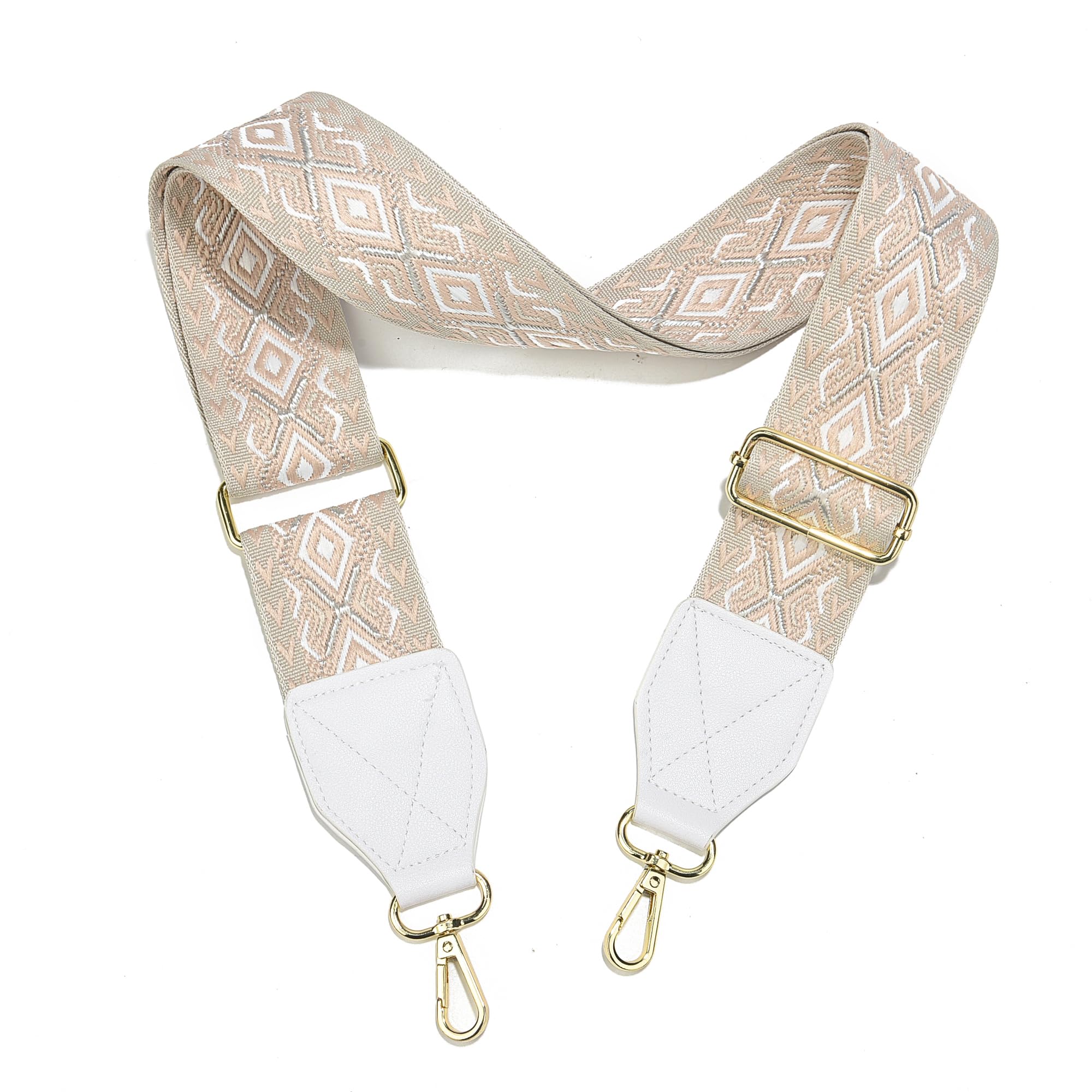 LEMEDE Purse Strap,2" Leather End Shoulder Strap Adjustable Replacement,Retro Jacquard Multi-pattern Crossbody Bag Straps