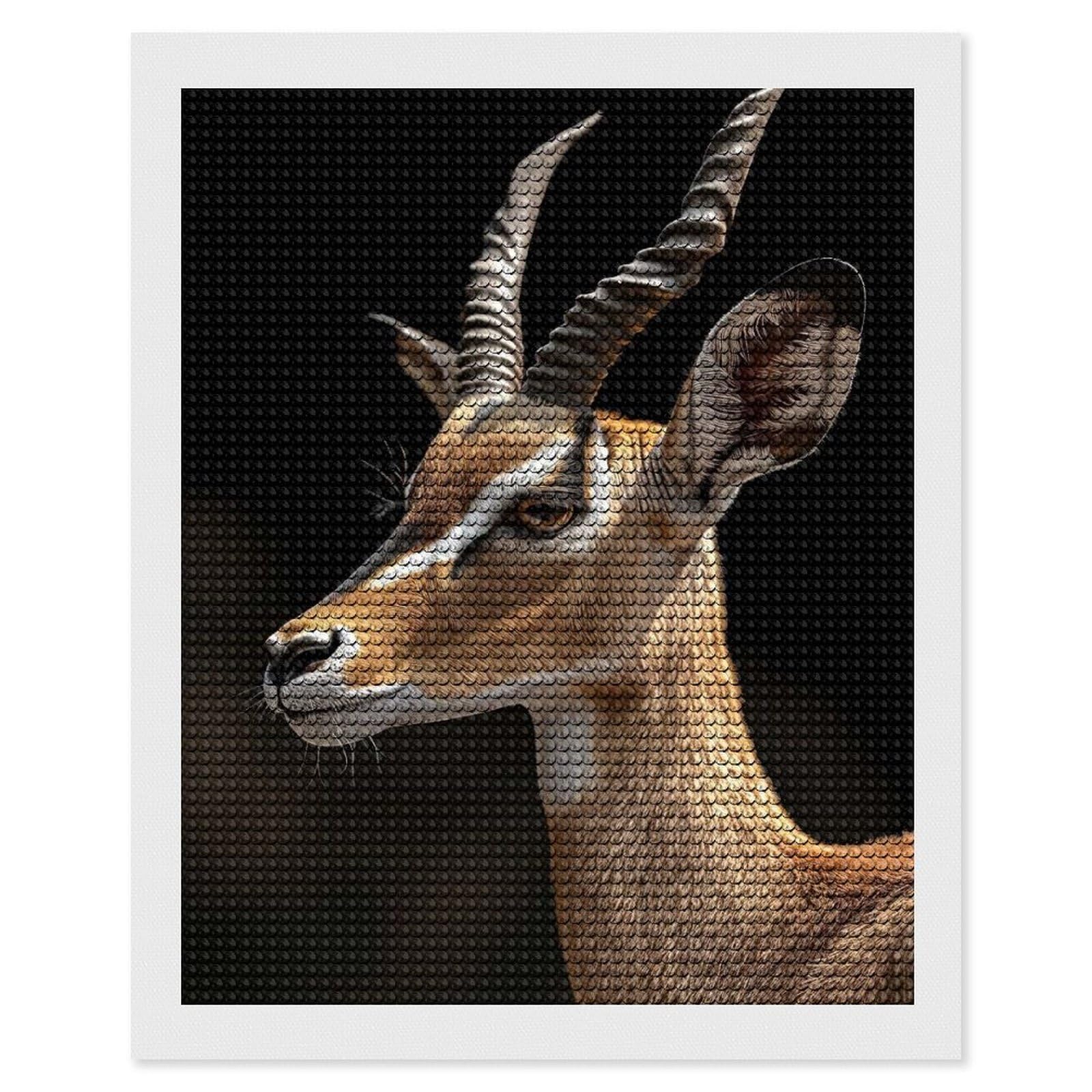 Junmoney Antelope Diamond Painting Canvas Set 16"x20", Full Kit Included, Calming Craft to Unwind, Farmhouse Decor, Christmas Gift
