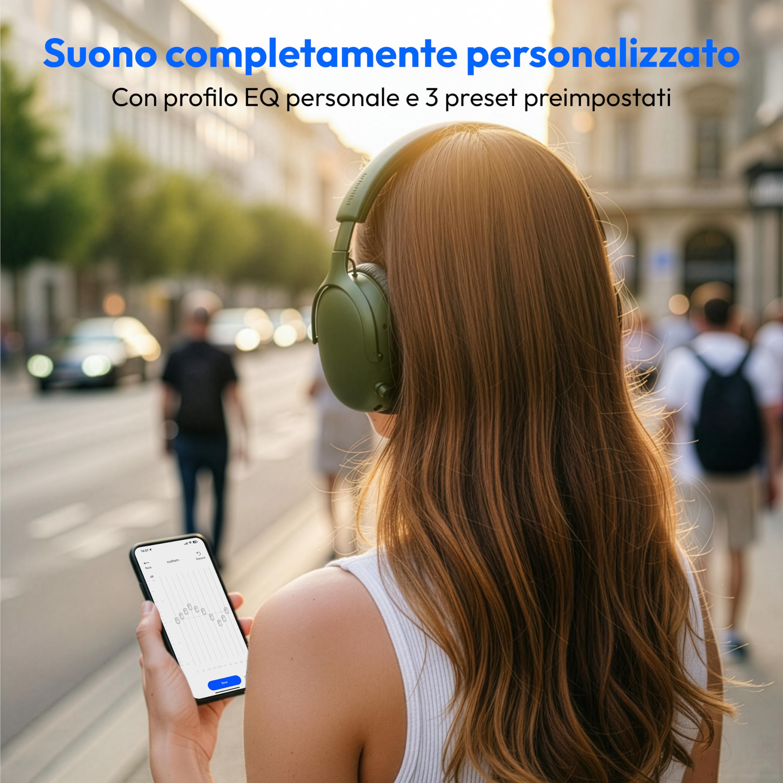 MEDION cuffie Over Ear HX-1 Pure (Bluetooth, wireless, fino a 100 h di autonomia, protezione dagli spruzzi IPX4), verde