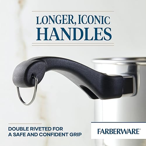 Miniatura 5 de Farberware Classic Traditions - Juego de ollas y sartenes de inducción de acero inoxidable con utensilios de cocina de prestigio, 12 piezas, acero