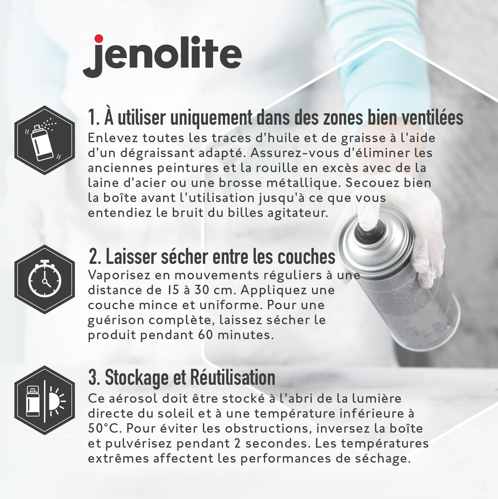 JENOLITE Vaporisateur Bombe de peinture chromée lisse - Convient pour l'intérieur et l'extérieur - 400 ml