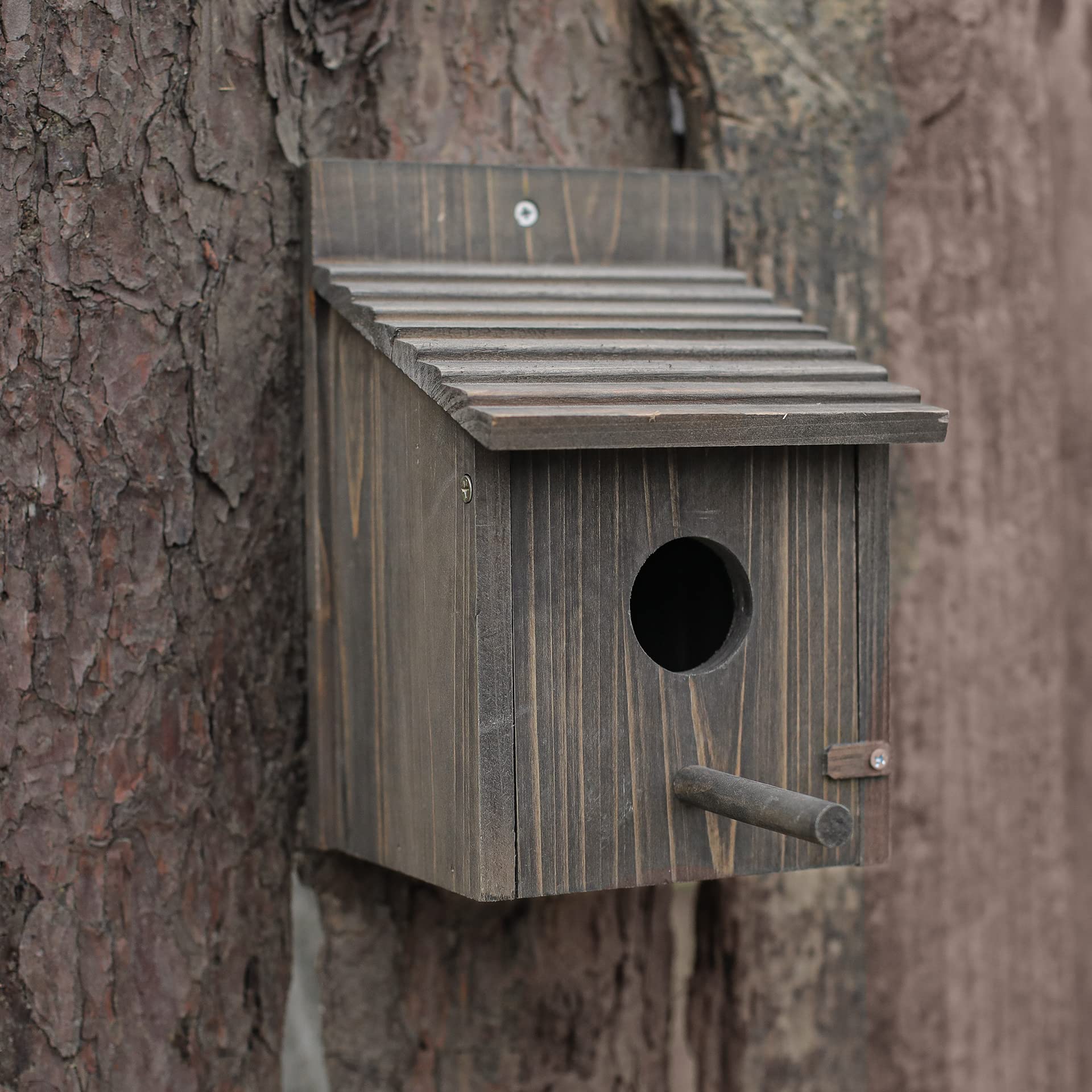 Wooden Bird House Wood Bird House for Outside with Pole for Finch Bluebird, Cardinals - Image 3