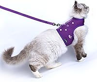 Vista 24 de Arnés de gato con correa, ajustable para gatos, chaleco acolchado para gatos, Black Plaid