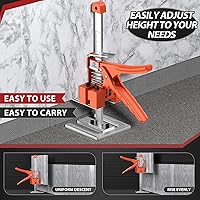 Vista 7 de Paquete de 2 Mangos de Gato Ahorrador de Trabajo, Gato de Construcción, Localizador de Azulejos de Pared, Dispositivo de Elevación de Ajuste