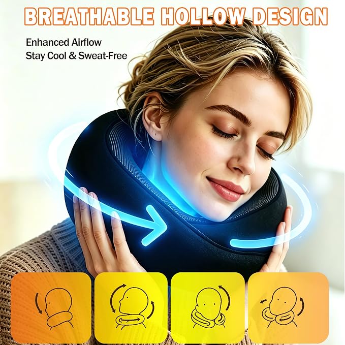 Almohada de espuma viscoelástica para cuello ovalada miniatura 6
