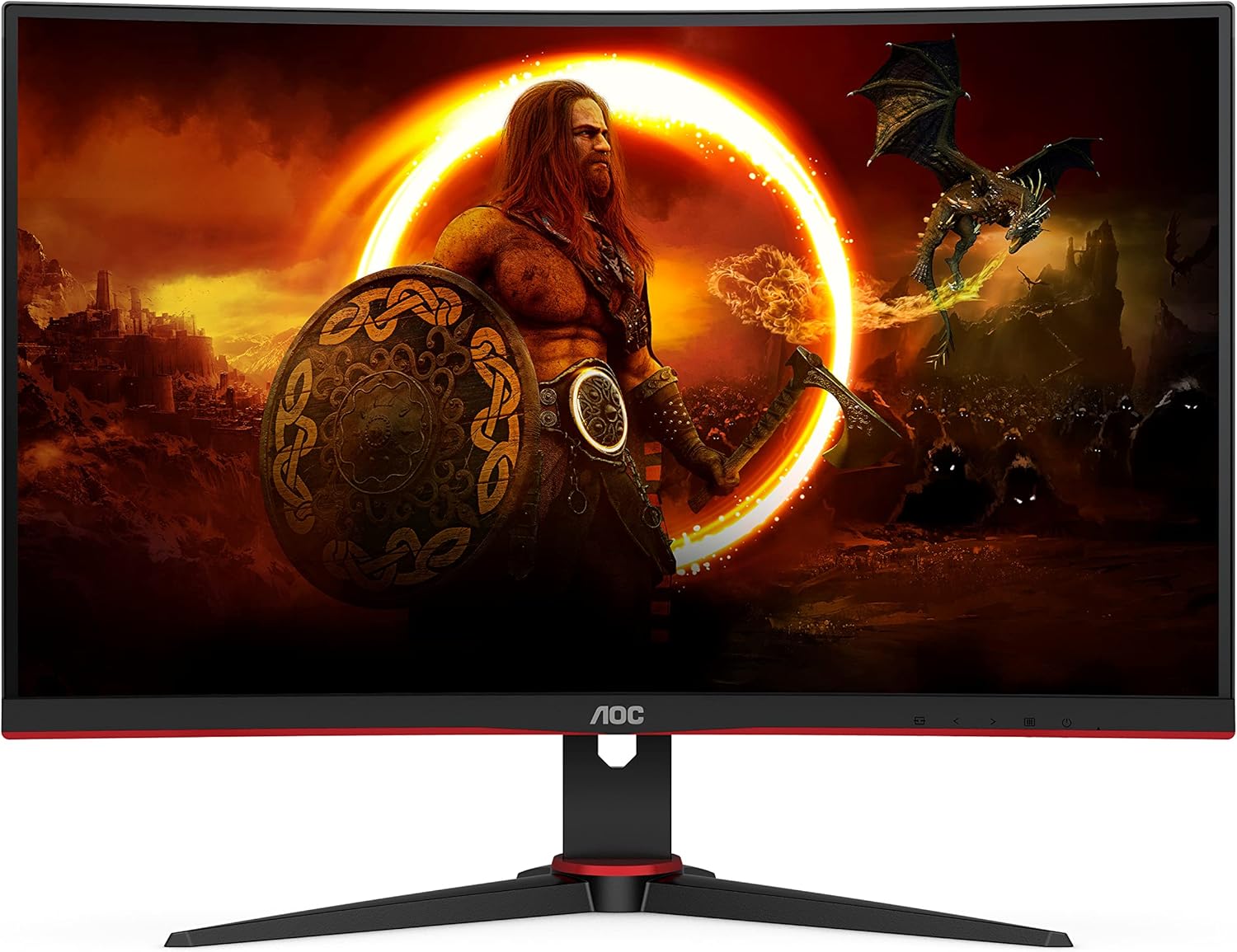 AOC Gaming C27G2ZE - Monitor curvo FHD da 27 pollici, 240 Hz, 0,5 ms, FreeSync Premium (1920 x 1080, HDMI, DisplayPort), nero/rosso 240Hz - VA Supporto fisso 27 inch FHD Curved - Immagine 3