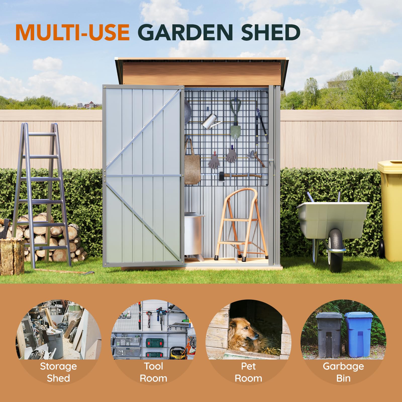 Amazon.com : Verdeluxe 5x3FT Multi-Used Shed & Outdoor Storage