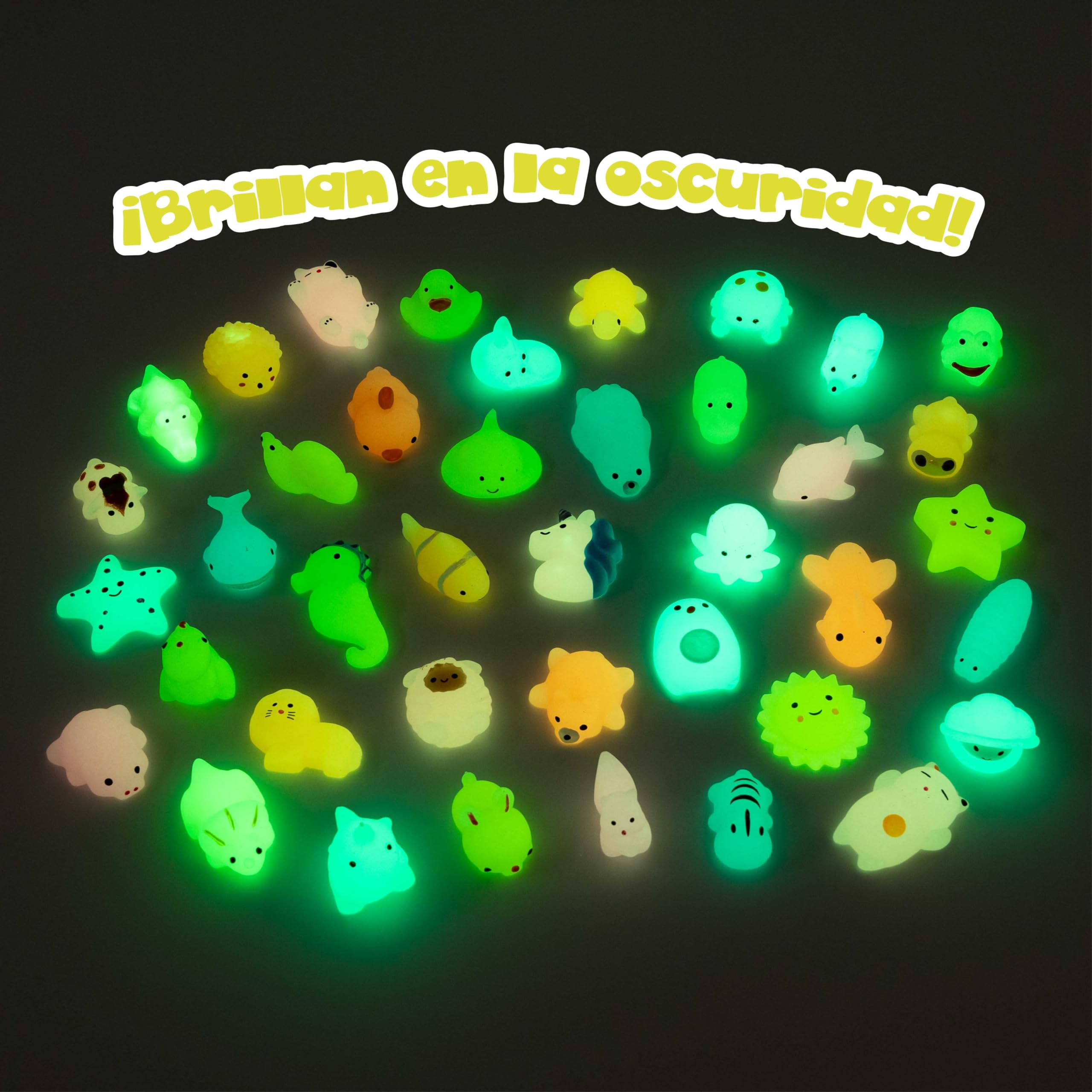 BONNYCO Squishy Regalos Cumpleaños Niños Colegio Pack 40. Detalles Cumpleaños Niños con Brillo en la Oscuridad, Relleno Piñata Fiesta Infantil. Regalitos Invitados, Regalos Alumnos Primaria — view 4