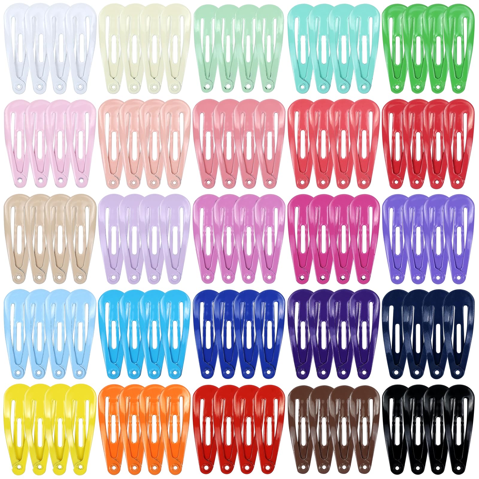 Cinaci 100pcs in 25 Candy Colors 3cm/1.2" Small Metal Snap Hair Clips Non Slip Hair Barrettes Bang Holders for Baby Girls Toddlers