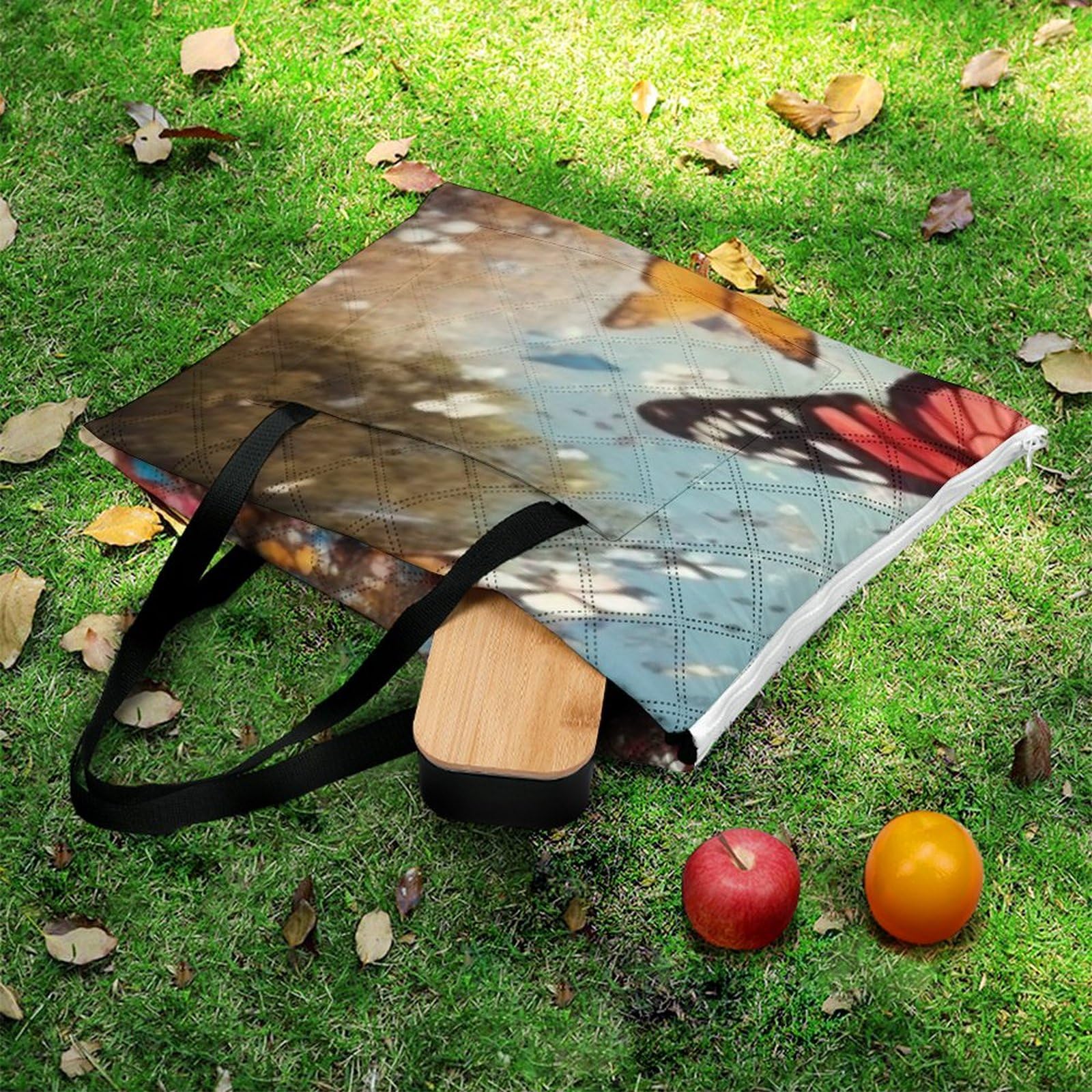 3D Stampa Farfalla Coperta Picnic Impermeabile animali Stuoia Spiaggia Pieghevole Coperta Da Picnic Per Spiaggia Campeggio Pic-nic Attività All'aperto 200x200cm