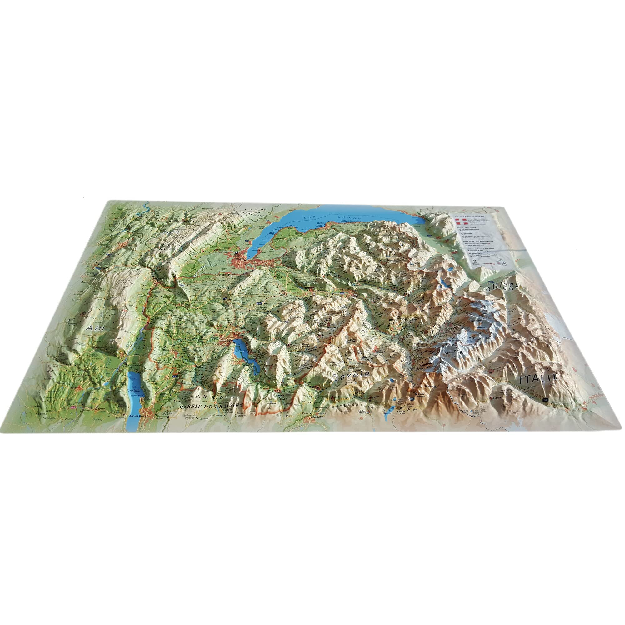 CARTE EN RELIEF DE LA HAUTE SAVOIE VERSION ETE