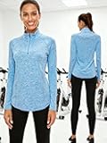 Women’s Quick Dry Long Sleeve Athletic Sweatshirt,1/4 Zip Pullover Athletic Workout Tops for Training