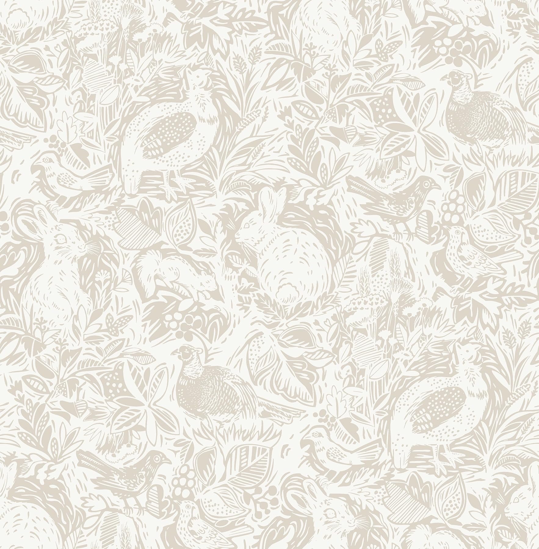 20.5 in. x 18 ft. Cream Terrene Peel & Stick Wallpaper