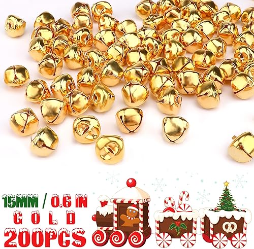 Miniatura 2 de Augshy 200 cascabeles cascabeles de 35 pulgadas para manualidades a granel para Navidad, hogar y mascotas, decoración de Navidad, suministros de