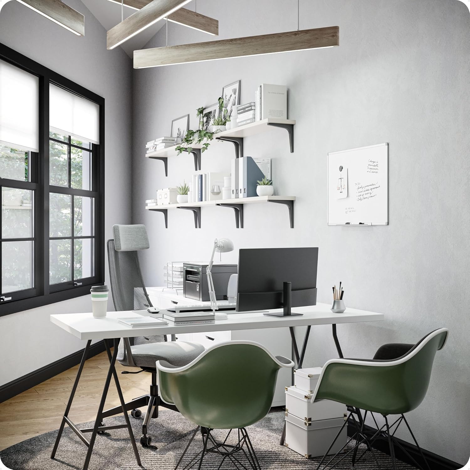 U Brands Magnetic Whiteboard, 24" x 18", Slim Aluminum Frame, Includes Dry Erase Marker, Magnet, and Clip-On Tray