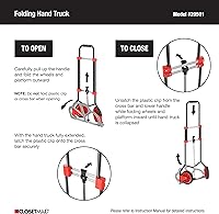 Vista 4 de ClosetMaid Carro plegable de mano con mango telescópico, capacidad de 150 libras, 20501, negro