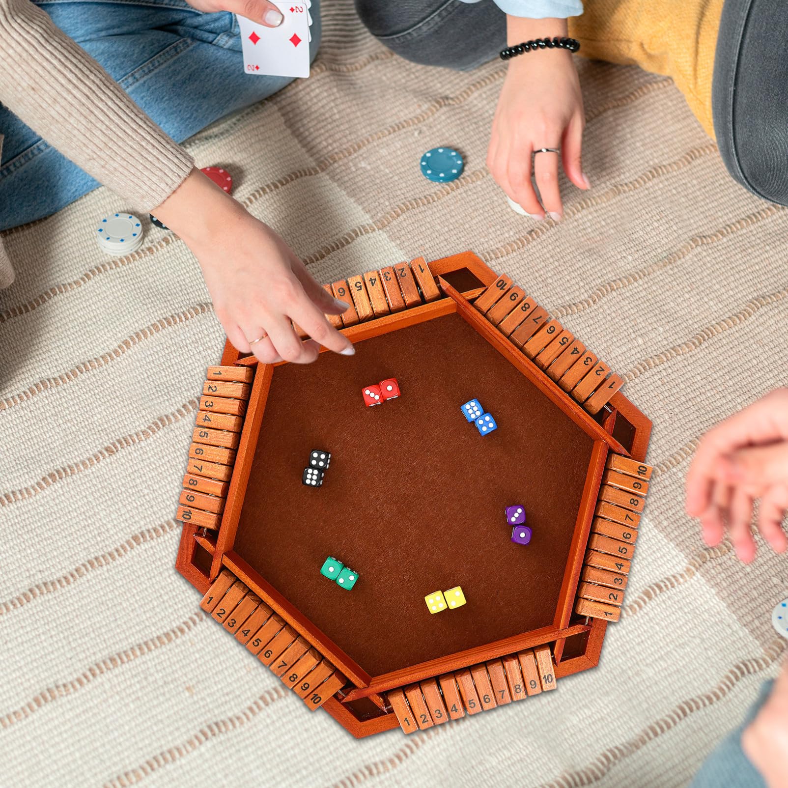 Juego de Mesa de Madera Dados y Números para Fiestas