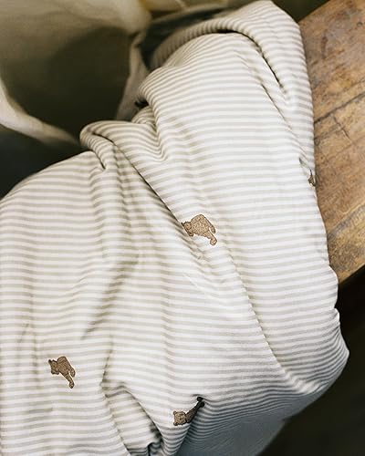 Miniatura 5 de Oilo Manta de bebé, parte trasera de felpilla de felpa suave de lujo y estampado de jersey de algodón turco, doble capa, 30 x 40 pulgadas, borde de