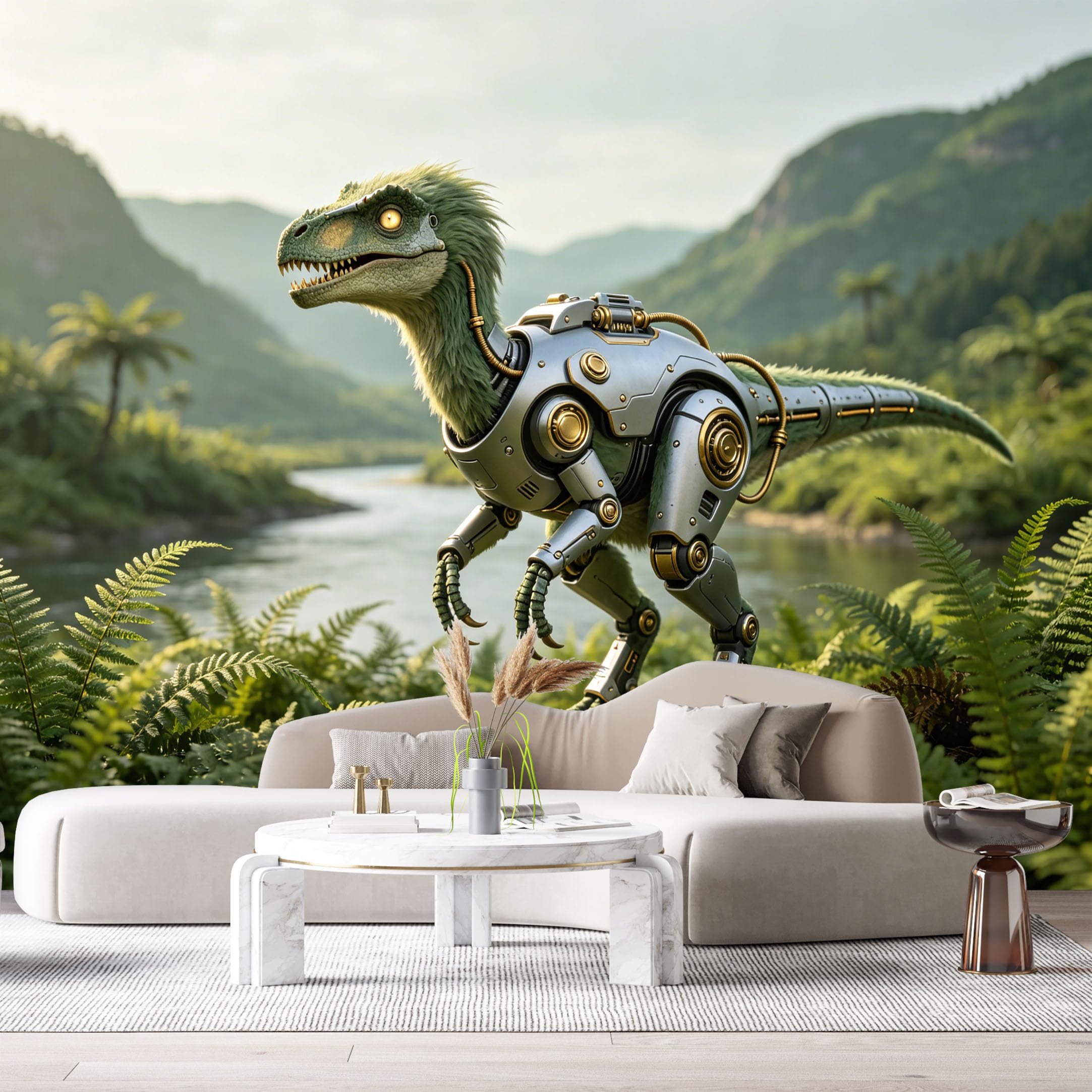 Custom Size Wall Mural Beast Mech Cyber DinoFuturistic Science Fiction Creature SelfAdhesive Art Prints Removable Large Wallpaper Esports Room Game Room Tenant Room Studio
