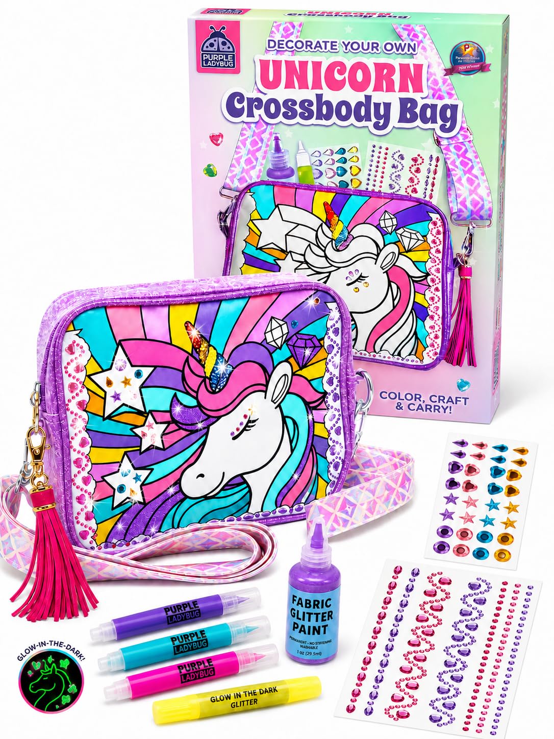Amazon.com: Decorate Your Own Unicorn Crossbody Bag Kit - Color