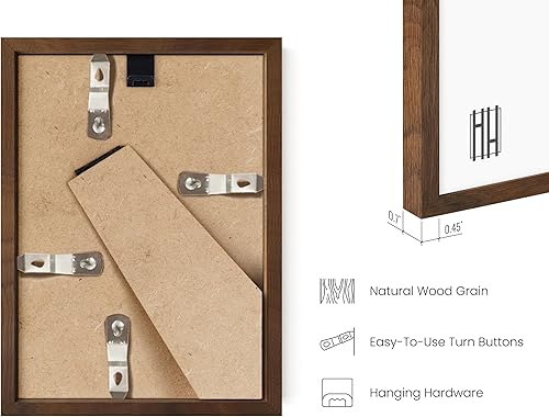 Miniatura 3 de HAUS AND HUES Juego de marco de roble nogal independiente de 1-4x6