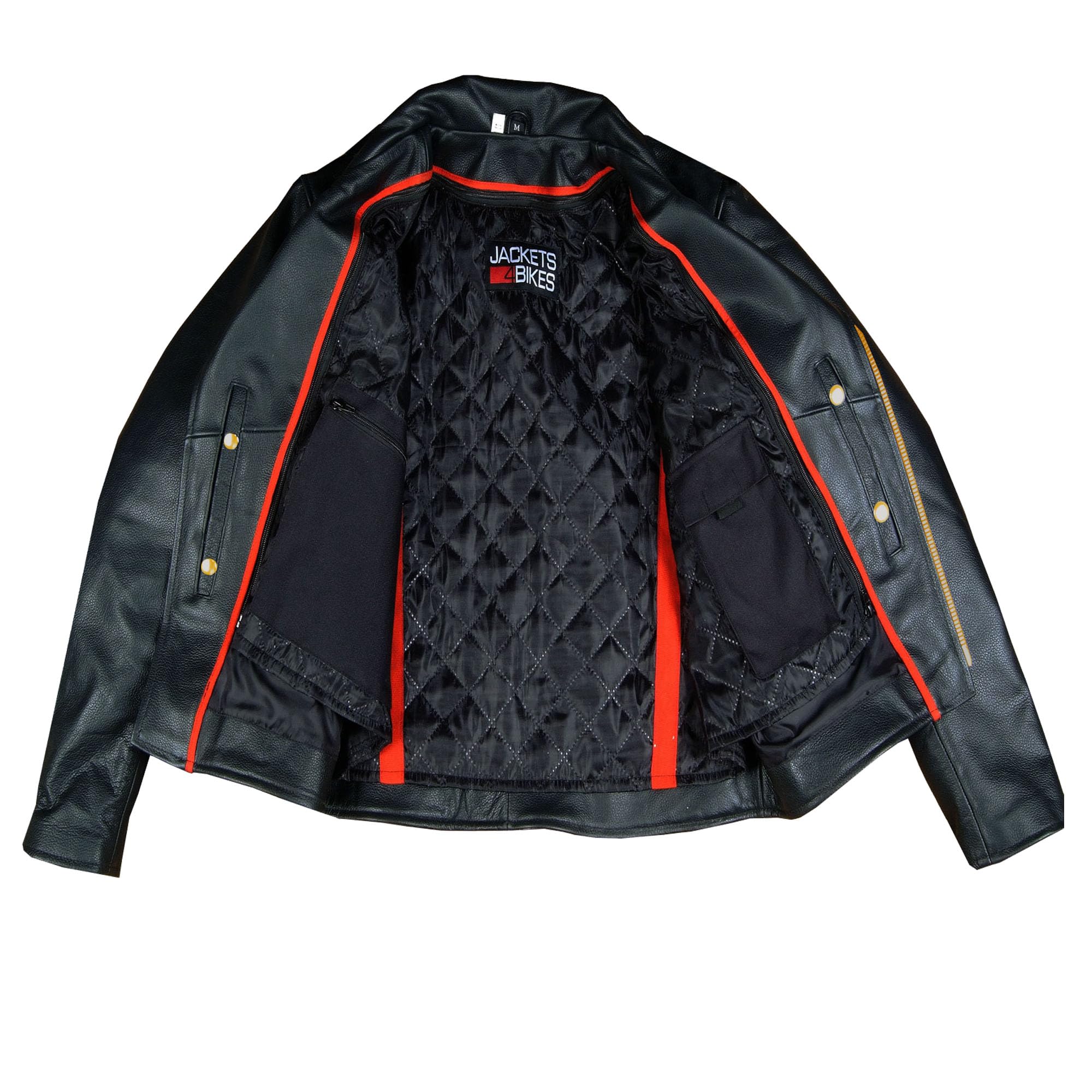 OUTRIDER Mens Motorcycle Jacket Premium Natural Buffalo Leather CE Armor Utility Pockets Biker Touring Black L — view 7