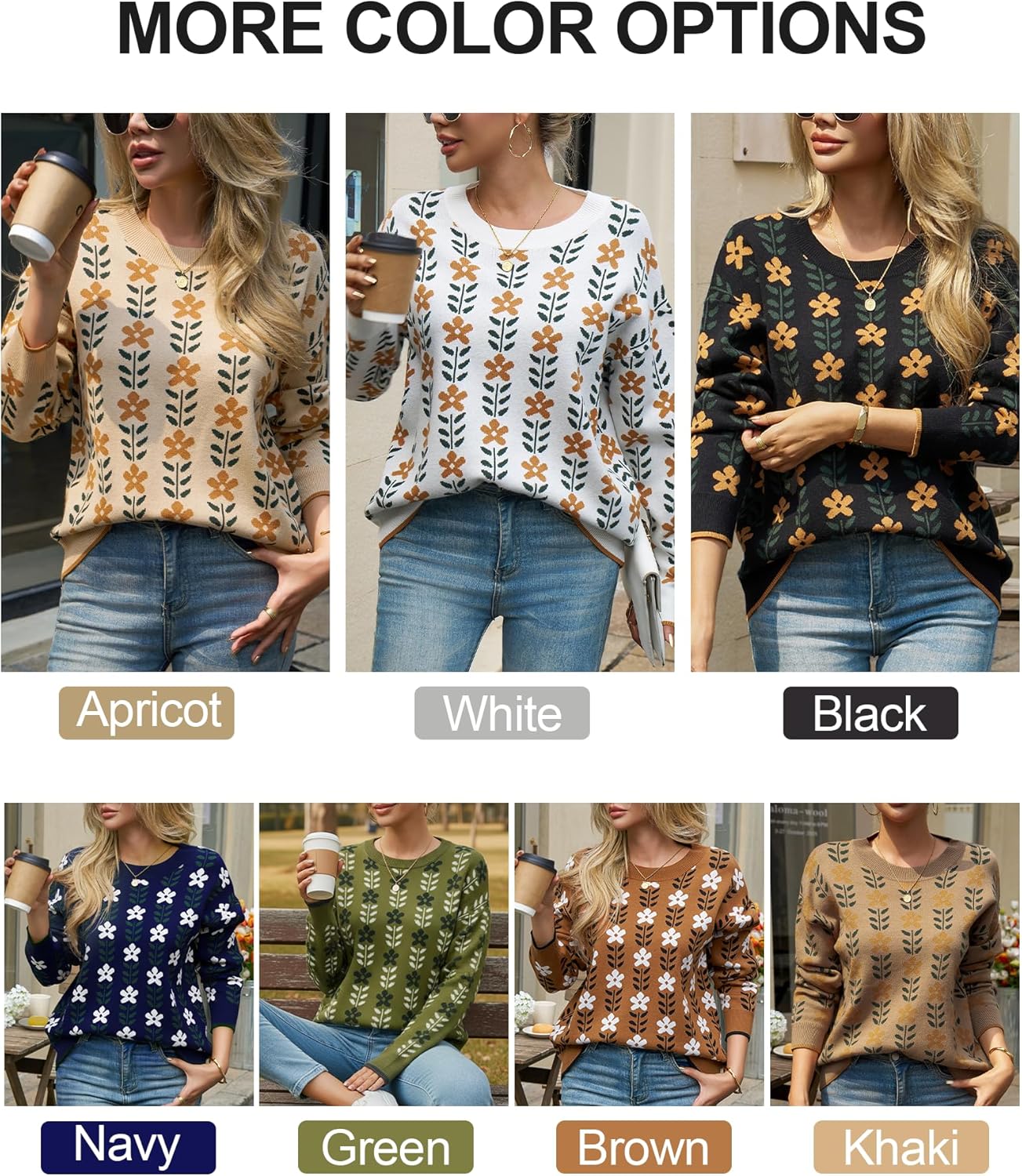 Women's Spring Pullover Sweater Long Sleeve Oversized Printed Cute Crewneck Knitted Top 2026 Trendy Fashion - Image 6