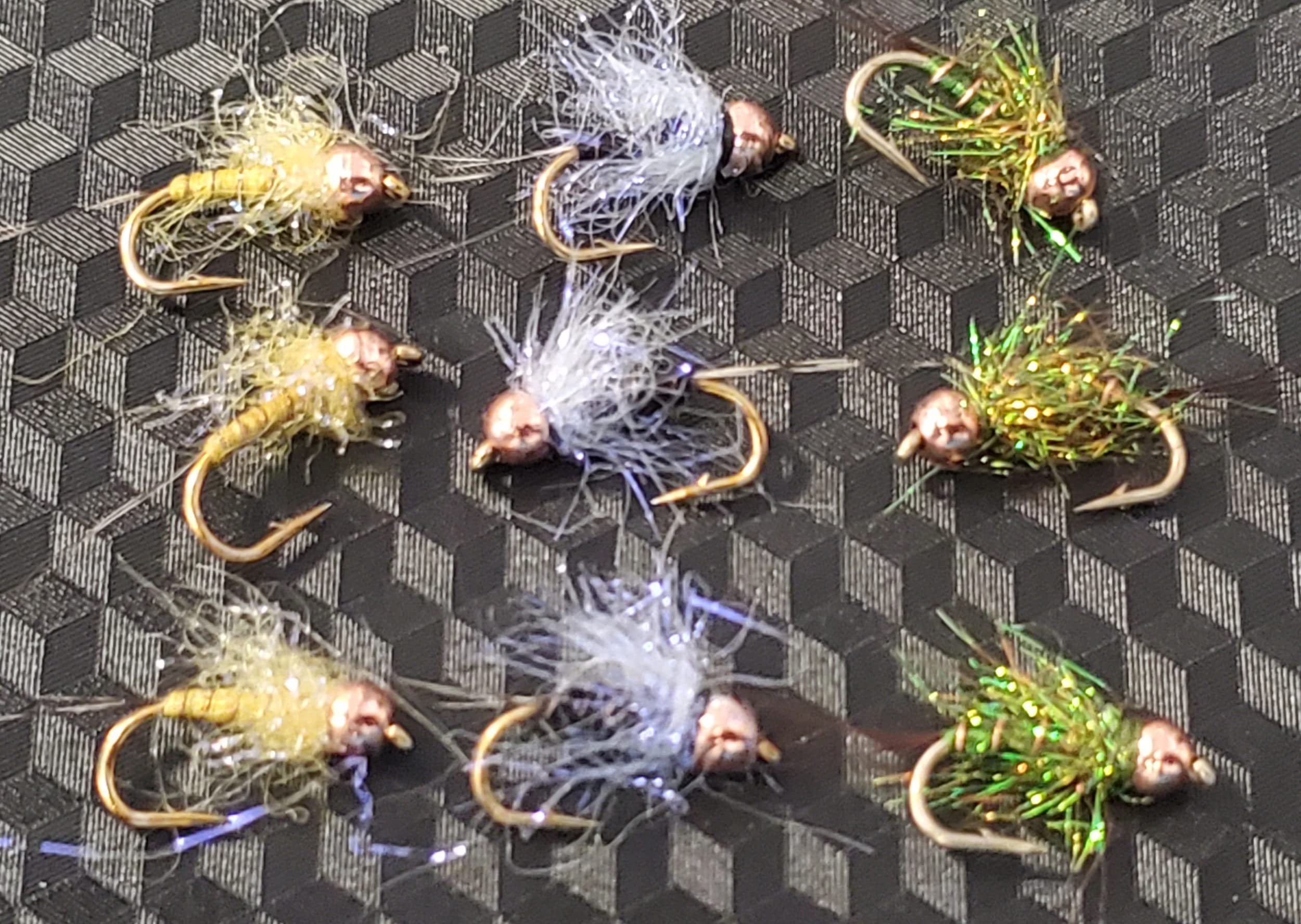 Tungsten Bead Flash Nymph, Tungsten Bead Head Nymph #16 Half Dozen #18 Dark