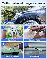 Vista 3 de Lavadora a presión inalámbrica 1080PSI portátil de alta presión para lavado de coches limpieza al aire libre, lavadora de mano con boquilla