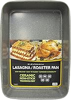 Vista 7 de casaWare Serie Ultimate de 15 x 10 x 3 pulgadas Peso Comercial con Revestimiento Cerámico Antiadherente Bandeja para Lasaña/Asado (Granito Azul)