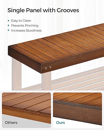 Miniatura 4 de SONGMICS Estante para zapatos, organizador de almacenamiento de zapatos de bambú de 3 niveles, soporta hasta 286 libras, 11.3 x 27.6 x 17.8