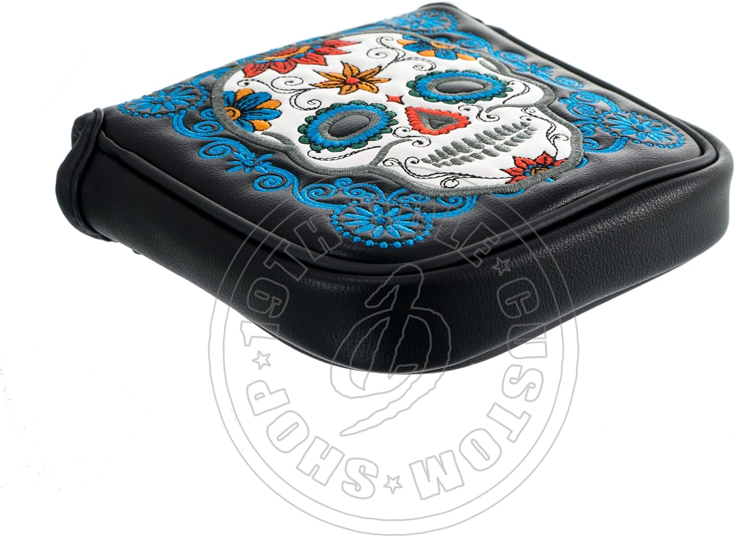 19th Hole Custom Shop Dia de Los Muertos Sugar Skull Golf High-MOI Mallet Putter Headcover, Black