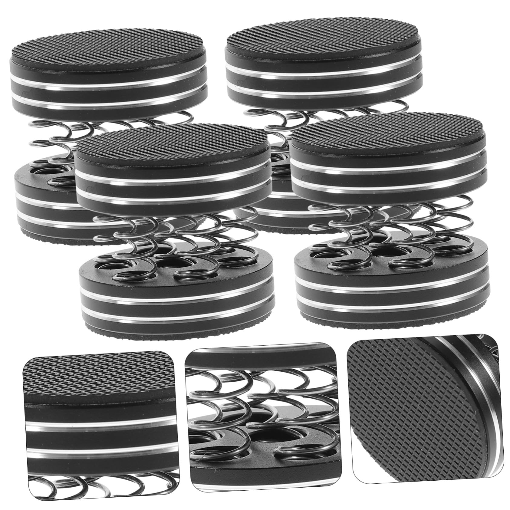 Veemoon 4pezzi Piedini Isolanti per Altoparlanti in Acciaio Inossidabile Anello in Silicone Antiscivolo Cuscinetto Isolante Molla per Subwoofer e Supporto per Giradischi Riduce Efficacemen