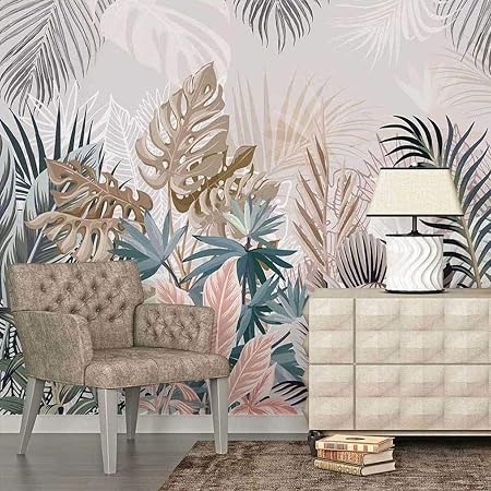 Pared Papel 3d Papel Pintado Murales Plantas Tropicales Hojas Flores