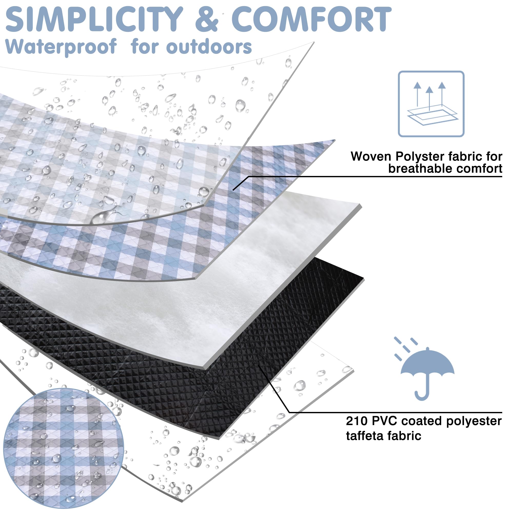 Tapis de pique-nique imperméable surdimensionné, tapis d'extérieur portable
