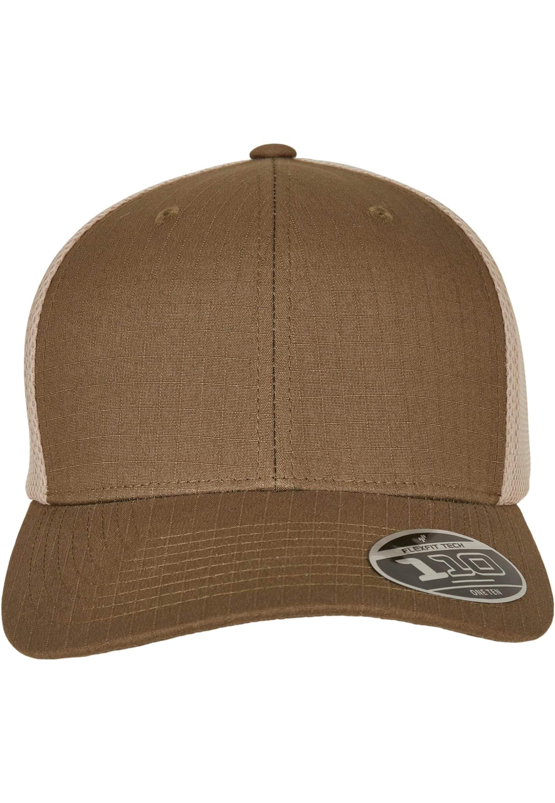 Flexfit Unisex 110 Ripstop Mesh Baseball Cap, Khaki, One Size