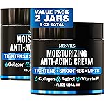 (2 Pack) Mens Face Moisturizer Cream - Anti Aging & Wrinkle for Men with Collagen, Retinol, Vitamins E, Jojoba Oil - Face Lotion - Age Facial Skin Care - Eye Wrinkle - 8 oz Total
