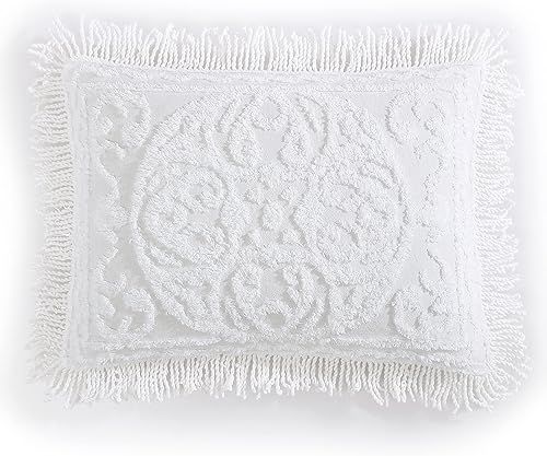 Miniatura 39 de Beatrice Home Fashions Colcha de Chenilla con Medallón, Full, Blanco