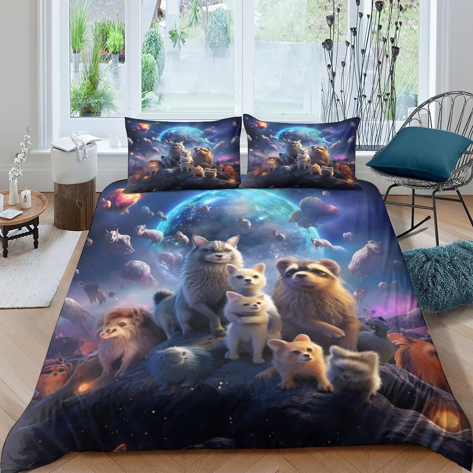 Housse de couette 3D hiver 220x240 cm Bestiole avec ses taies