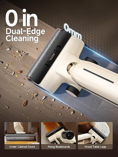 Miniatura 6 de Mova K30 Aspiradora en seco y húmedo, trapeador inteligente de alcance plano de 180, secado de aire caliente de 140 F, limpieza de doble borde de 0