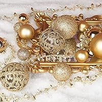 Vista 3 de Juego de 101 adornos de bolas de Navidad, juego de lujo para decoración de árbol de Navidad y cuerda para colgar, bolas de Navidad de Emopeak – Mini