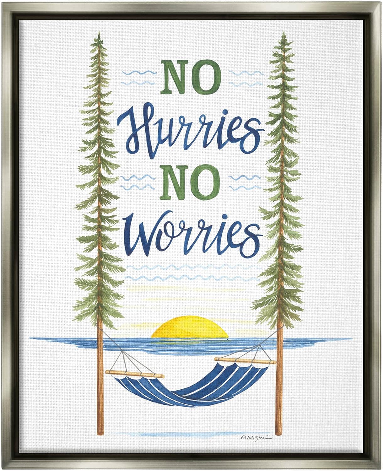 Stupell Industries No Hurries Worries Hammock Scene Floating Framed Wall Art, Design by Deb Strain