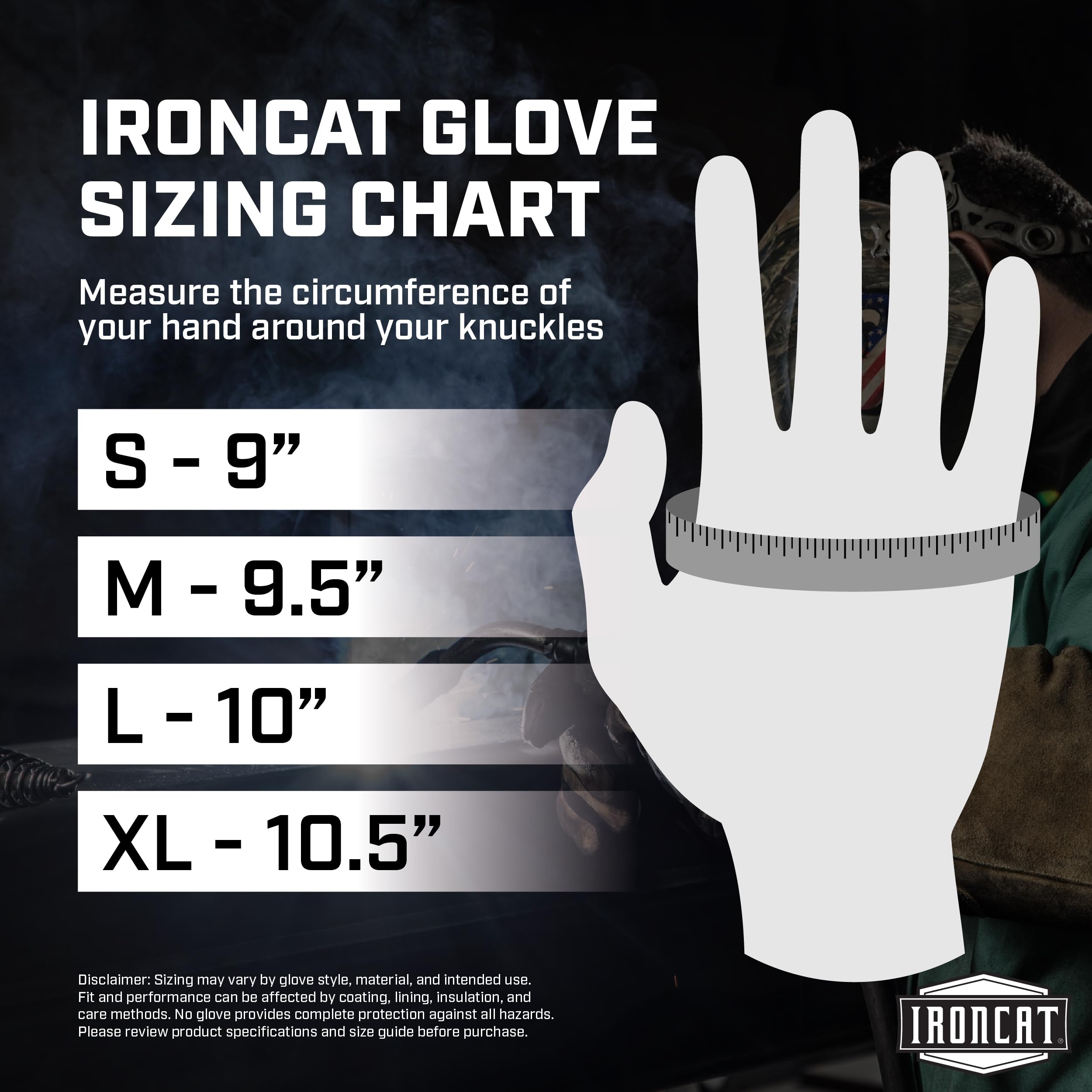 Ironcat 9420 - Guantes de trabajo de piel de vaca para conductor, color gris, 1 par, XXXL, gris, 1