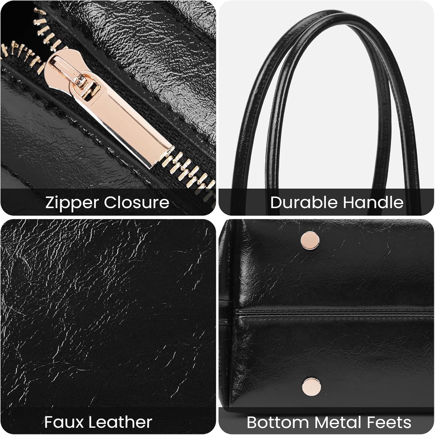Luxury Shoulder Bag Glazed Leather Handbags for Women Top Handle Hobo Purse Designer Shoulder Handbag - Image 6