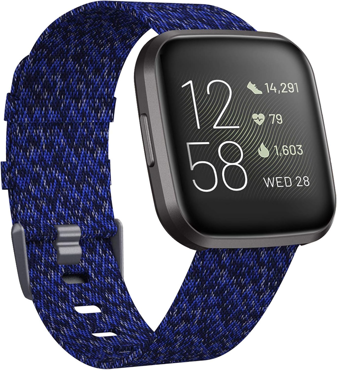 KIMILAR Woven Band Compatible with Fitbit Versa/Fitbit Versa 2/Fitbit Versa Lite Edition, Large Small Woven Fabric Breathable Men Women Versa Replacement Band for Versa Smartwatch