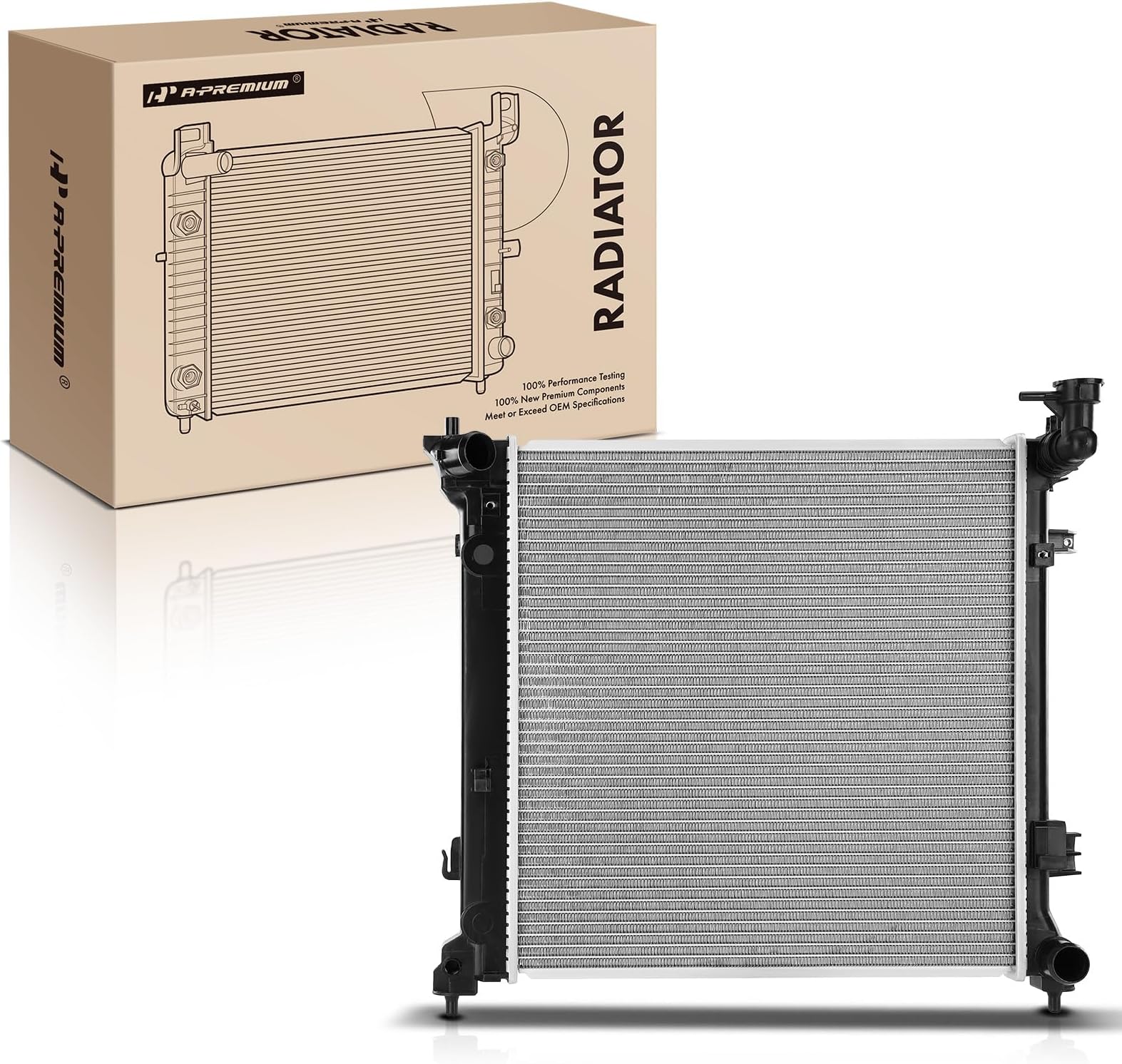 A-Premium Engine Coolant Radiator Assembly Compatible with Hyundai Sonata 2015 2016 2017 2018 2019 L4 1.6L, Replace# 25310C2200