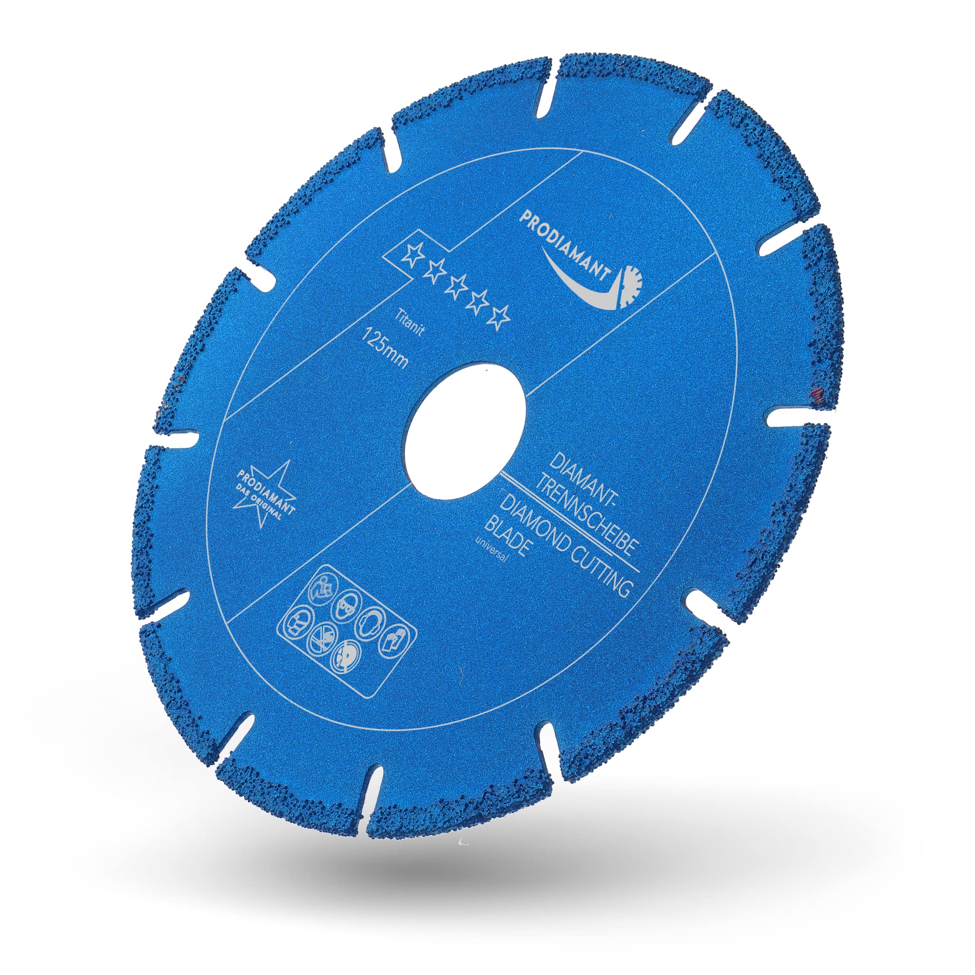 PRODIAMANT Disque diamant pour coupe universelle Titanit 125 mm x 22,2 mm Multicut, coupe tous les matériaux de construction