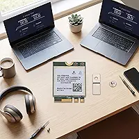 Placa de rede MT7921 NGFF M.2, cartão sem fio WiFi 6 de 1800 Mbps 2,4 GHz 5 GHz banda dupla, com espaçador e parafuso, para 10 11