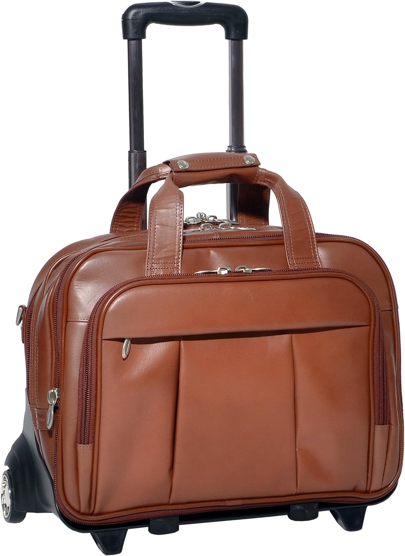 McKlein Wheeled Detachable Briefcase, Brown, 18"x8.75"x14.5"